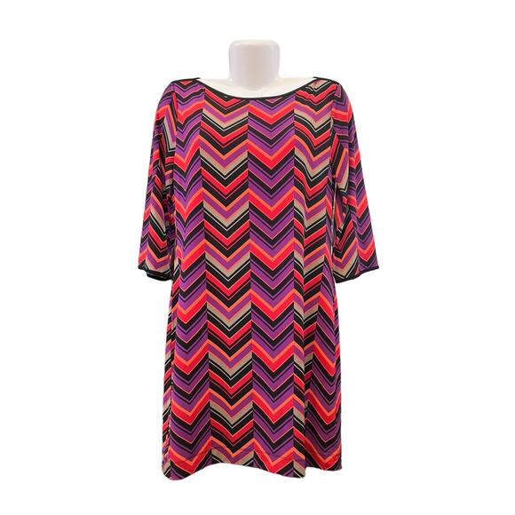 Banana Republic Women's Multicolored Zig Zag Pattern Print Dress Casual Size M - Picture 1 of 11